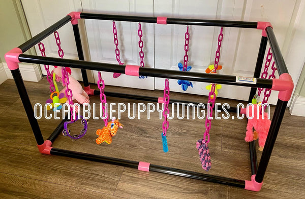 black and pink large puppy jungle